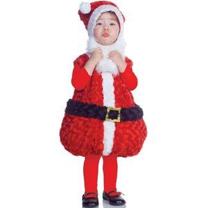 Underwraps Belly Babies Santa Clause Fur Suit Costume Christmas Baby 18-24 Month